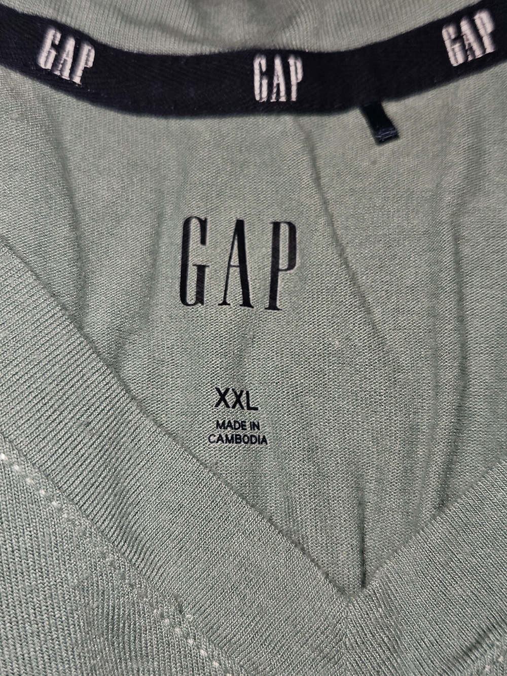 GAP Men's Sage Green V-Neck Sweater - XXL